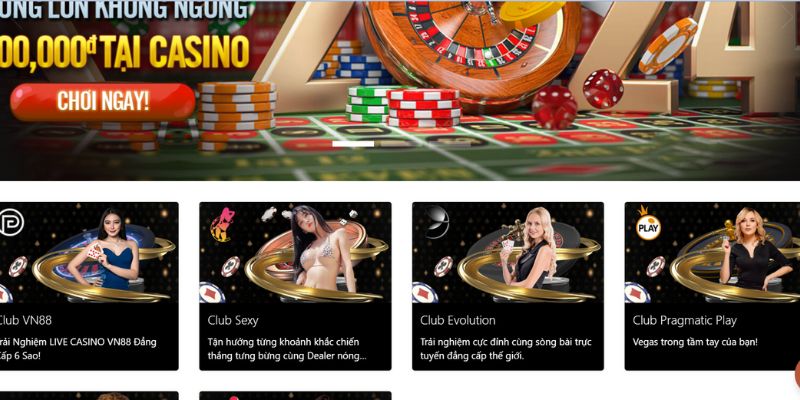 Lĩnh vực Casino với nhiều ưu đãi hoàn cược có giá trị lớn.